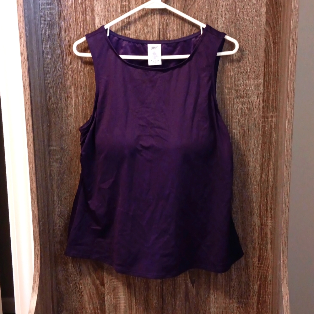 Lands' End Purple Sleeveless Swim Top